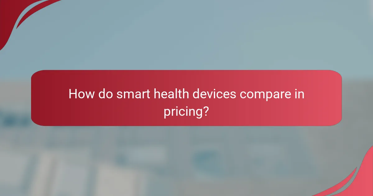 How do smart health devices compare in pricing?