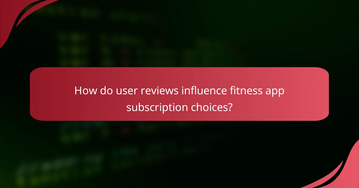 How do user reviews influence fitness app subscription choices?