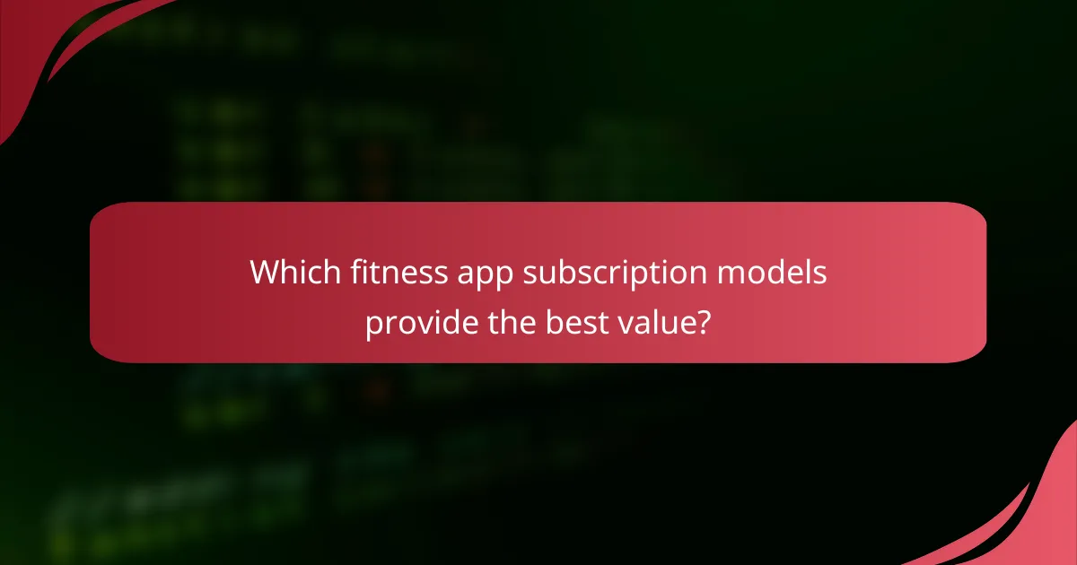 Which fitness app subscription models provide the best value?